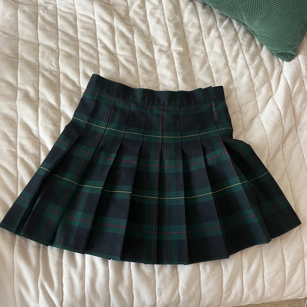 American Apparel Plaid Pleated Skirt
